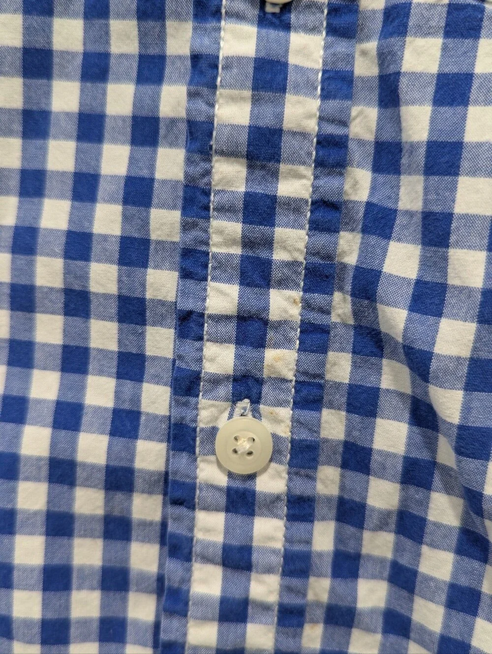 Gymboree Kids Button Down Shirt Blue White Checkered Plaid Cotton Boys Size 3T